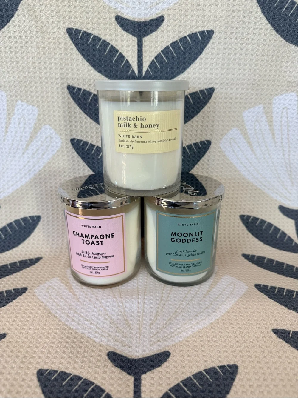 Bath & Body Works Single Wick Champagne Toast, Moonlit Goddess & Pistachio Honey